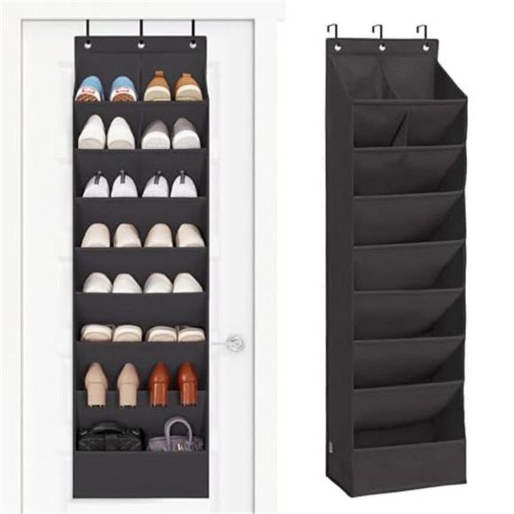 over door shoe organizer hanging closet storage rack deep pockets heavy duty